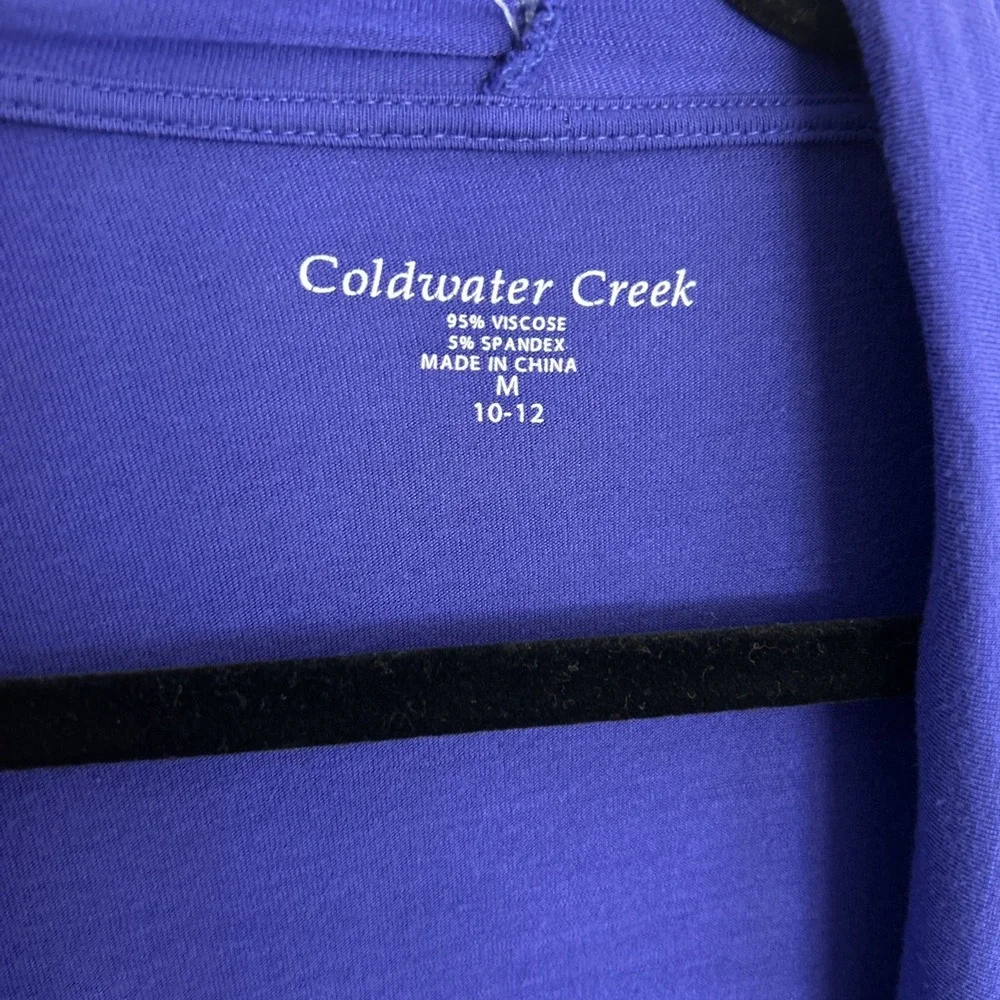 Coldwater‎ Creek Women's M Royal Blue Long Sleeve Waterfall Drape Cardigan Light